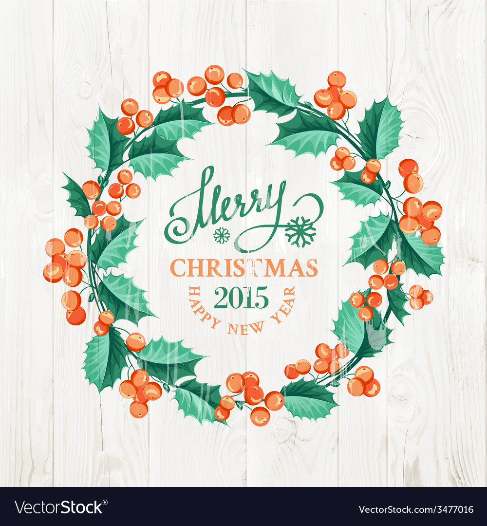 Merry christmas wreath Royalty Free Vector Image