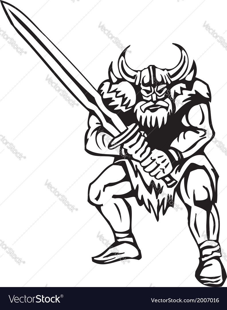 Nordic viking - vinyl-ready Royalty Free Vector Image