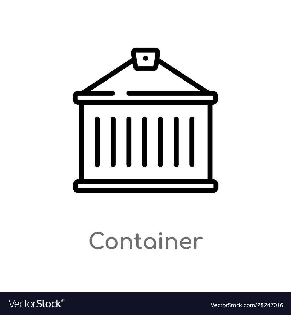 Outline container icon isolated black simple line