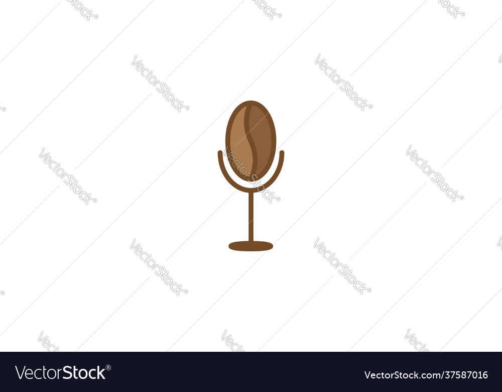 Podcast with coffee beans logo symbol icon design