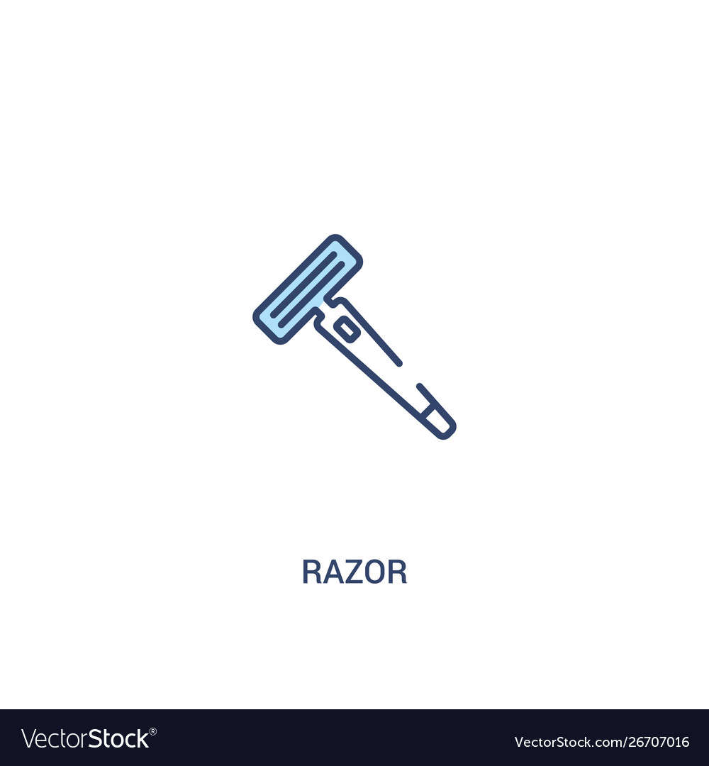 Razor concept 2 colored icon simple line element