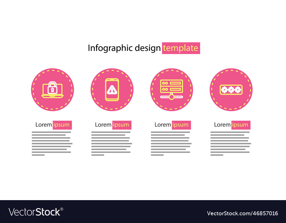 Set line server data web hosting password Vector Image Set line server data web hosting password