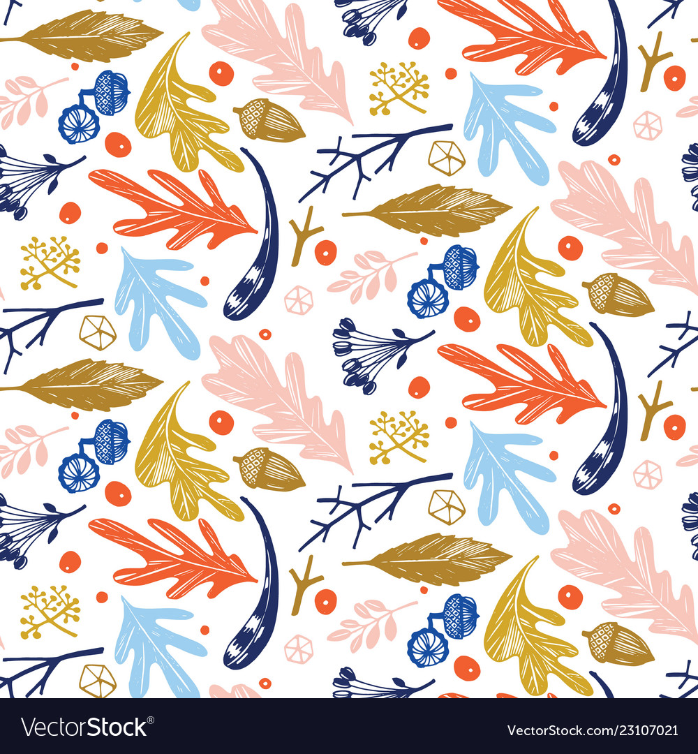 Autumn foliage seamless pattern