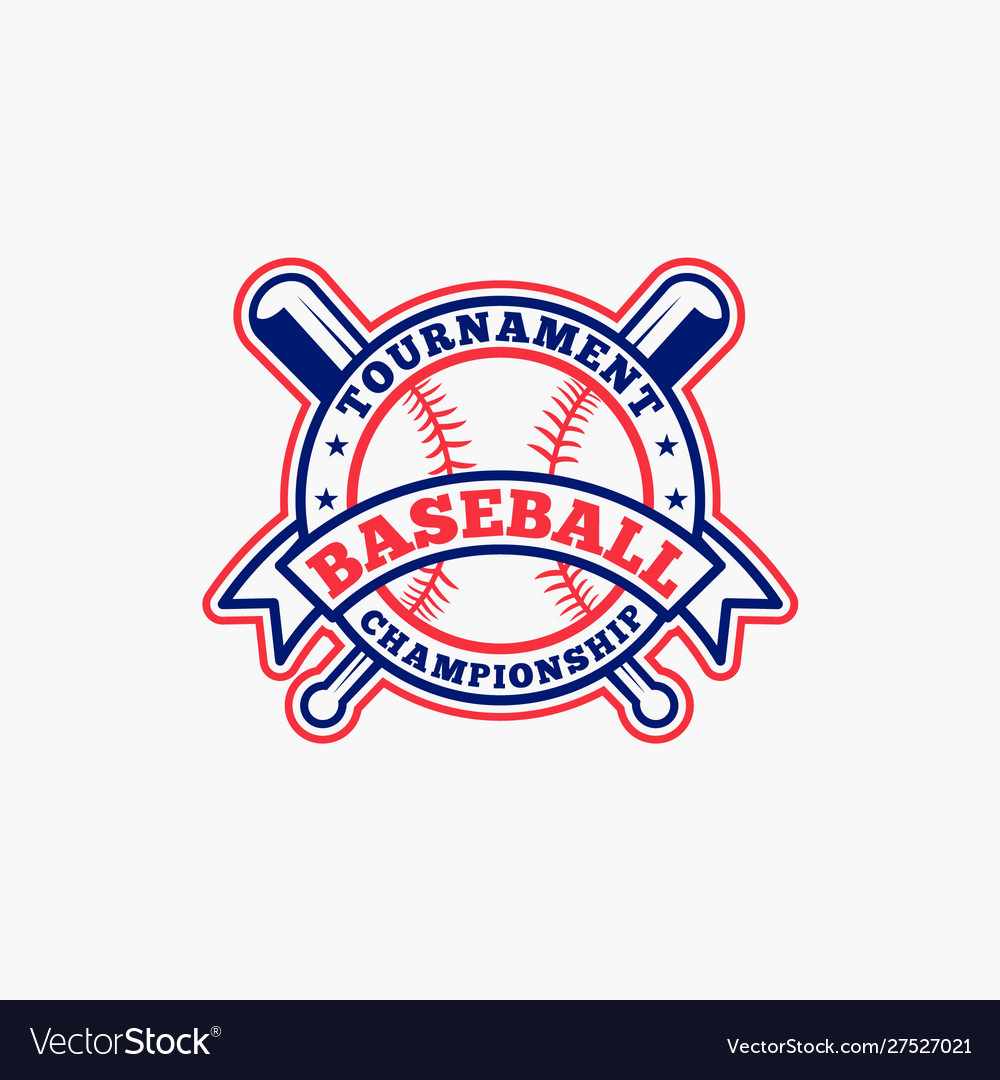 Baseball logo badge-1 Royalty Free Vector Image