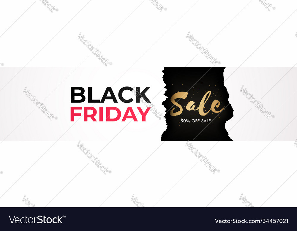 Black friday banner with torn paper effect