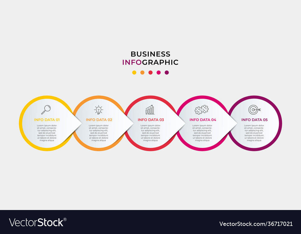 Business infographics timeline with 5 steps Vector Image