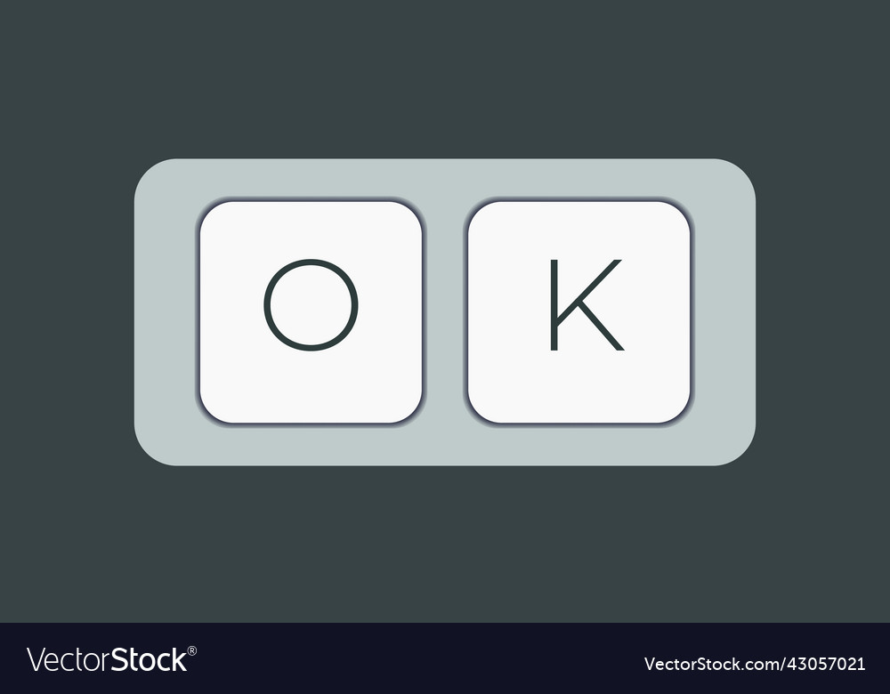 Computer keyboard key with ok keys