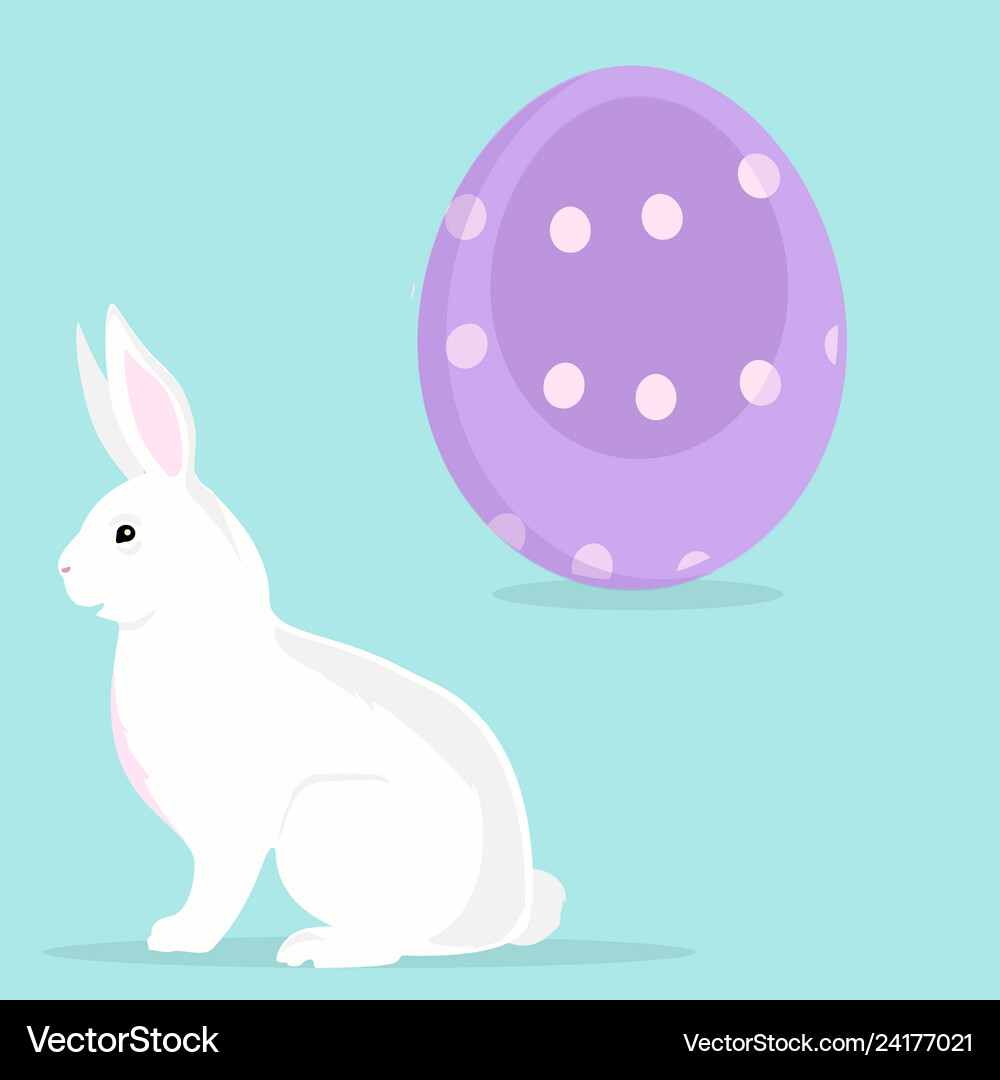 Cute rabbit with painted easter egg Royalty Free Vector