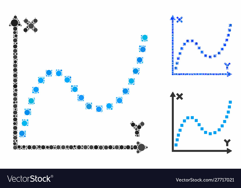 Dotted plot composition icon spheric items vector image Dotted plot composition icon spheric items