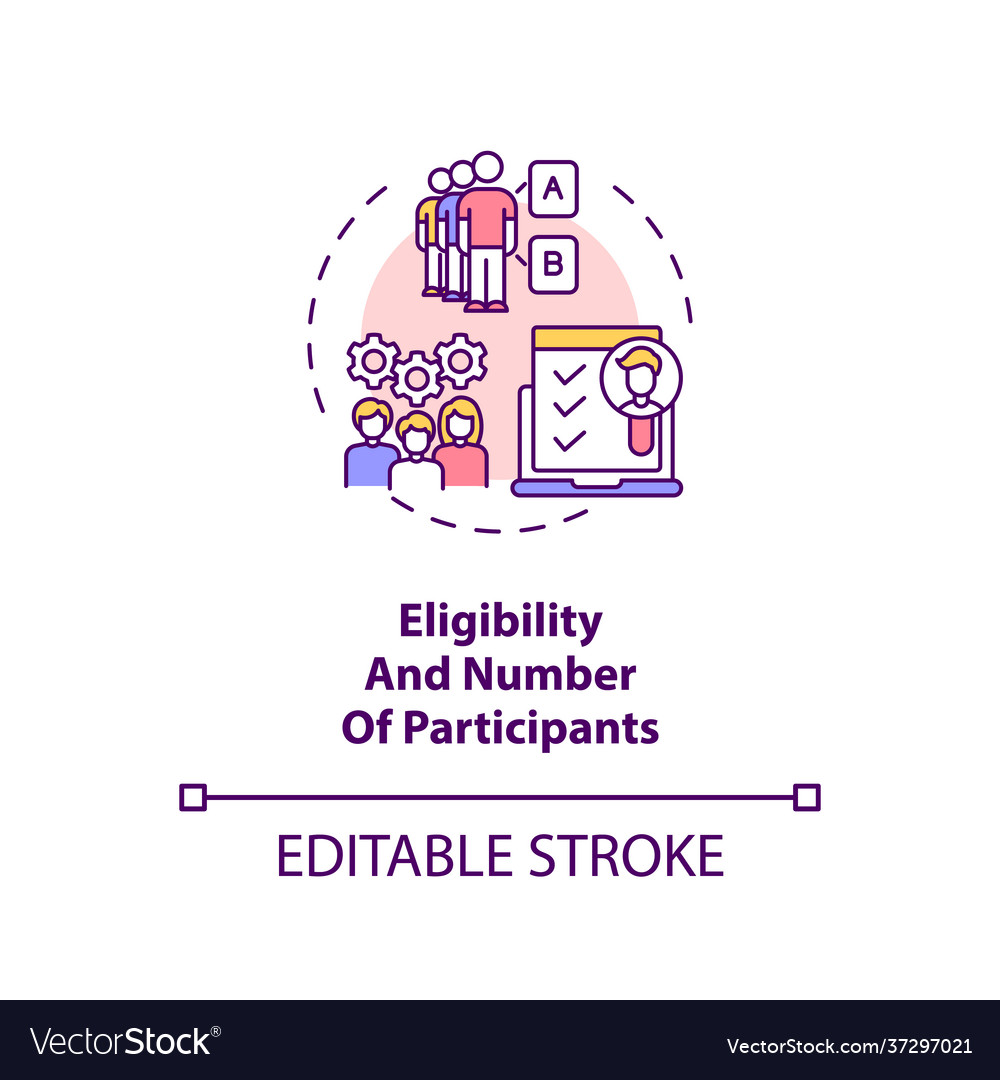 Eligibility and participants number concept icon vector image Eligibility and participants number concept icon