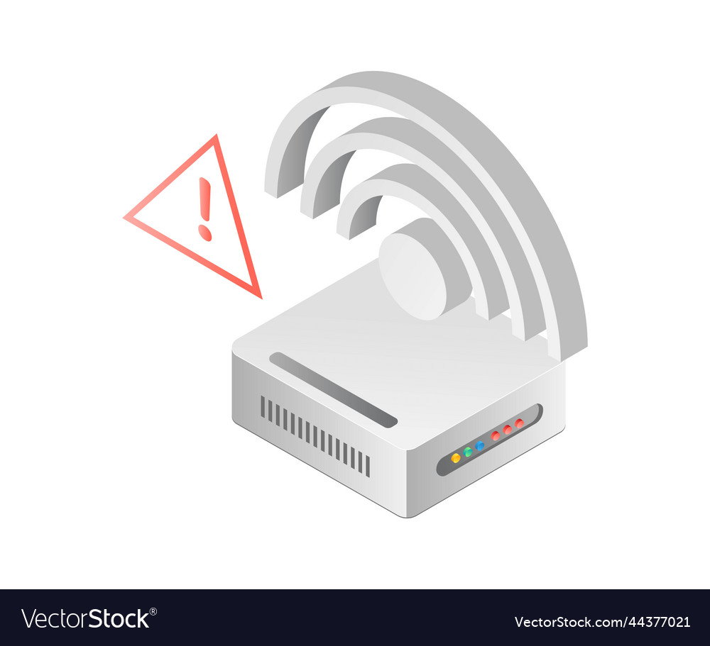 Flat isometric concept wifi network connection vector image Flat isometric concept wifi network connection
