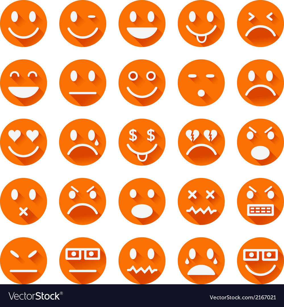 Flat smiley icons
