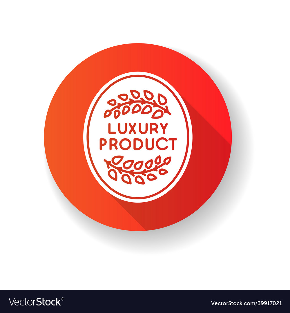 Luxury product red flat design long shadow glyph vector image Luxury product red flat design long shadow glyph