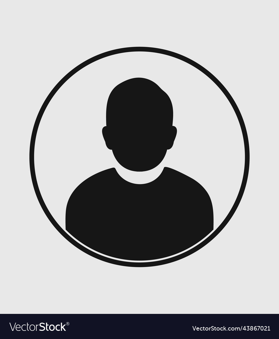 Man profile icon with circle shape on gray Vector Image Man profile icon with circle shape on gray