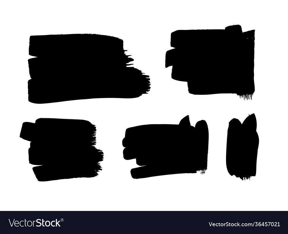 Paint drawing set black and white squares hand Vector Image