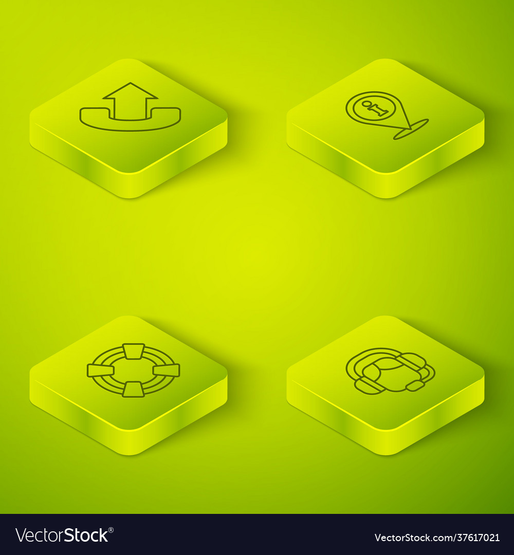 Set isometric line location with information vector image Set isometric line location with information