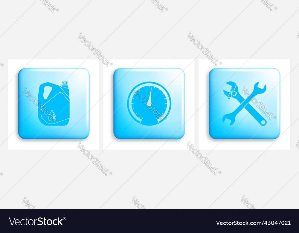 Set of square buttons with rounded corners