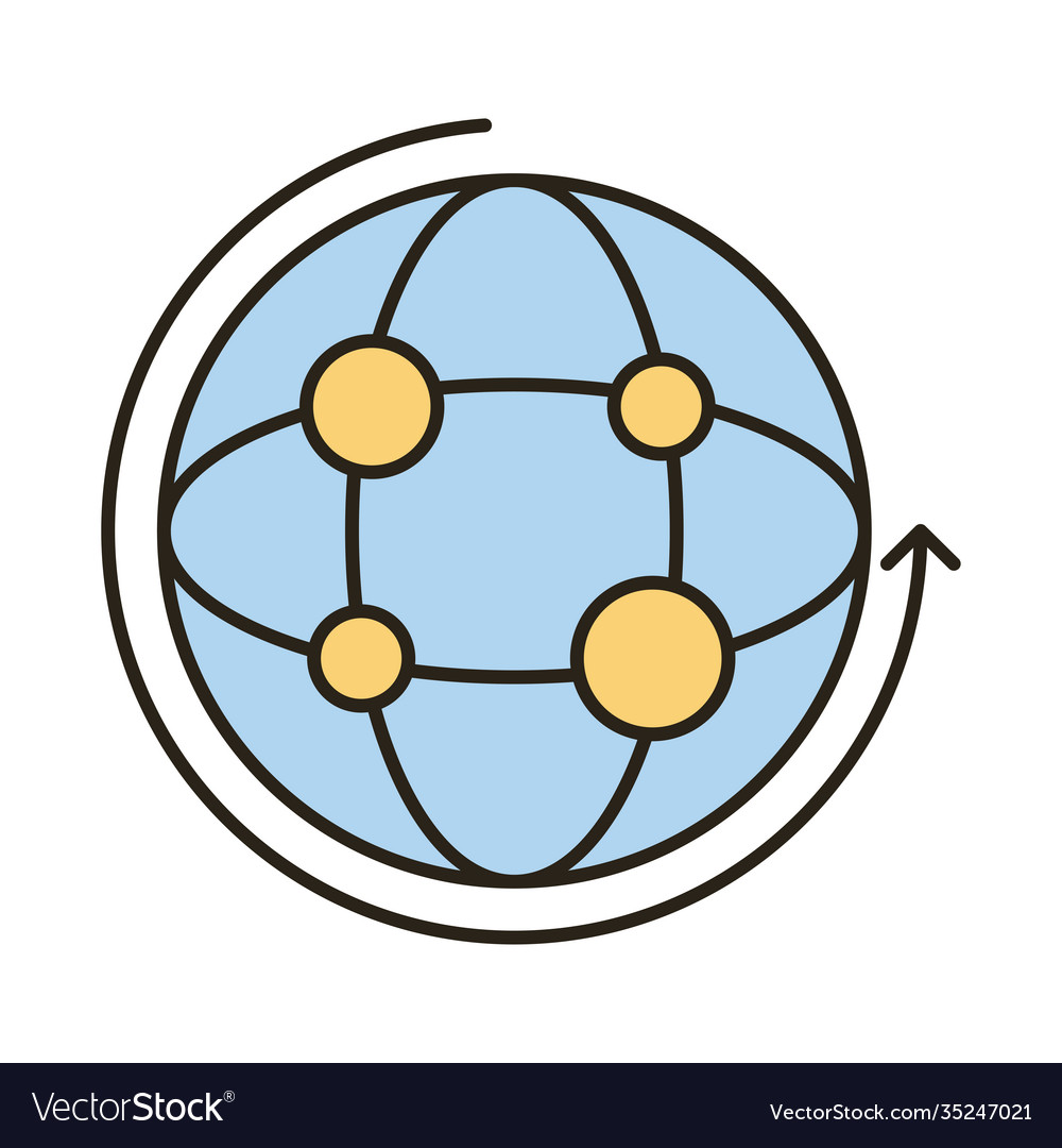 Sphere browser line and fill style icon