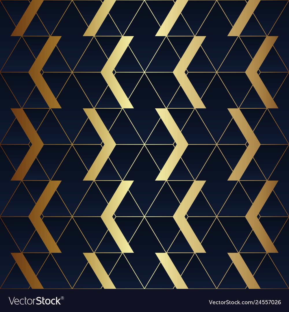 Abstract art seamless blue and golden pattern Vector Image