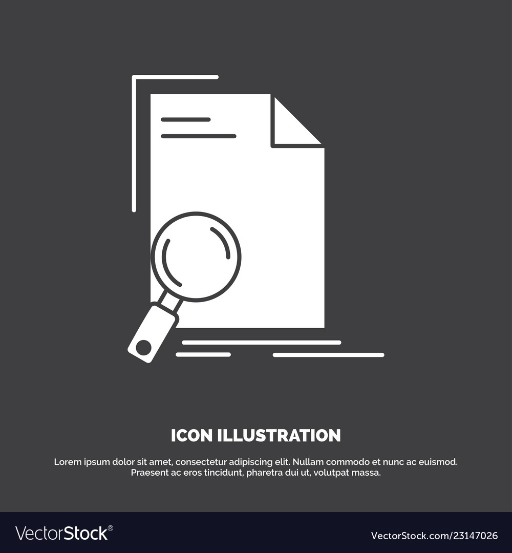 Analysis document file find page icon glyph vector image Analysis document file find page icon glyph