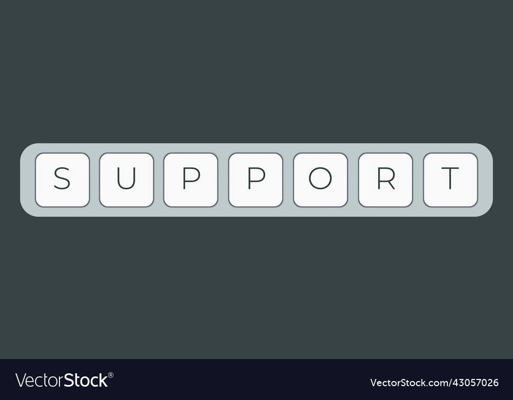 Computer keyboard key with support