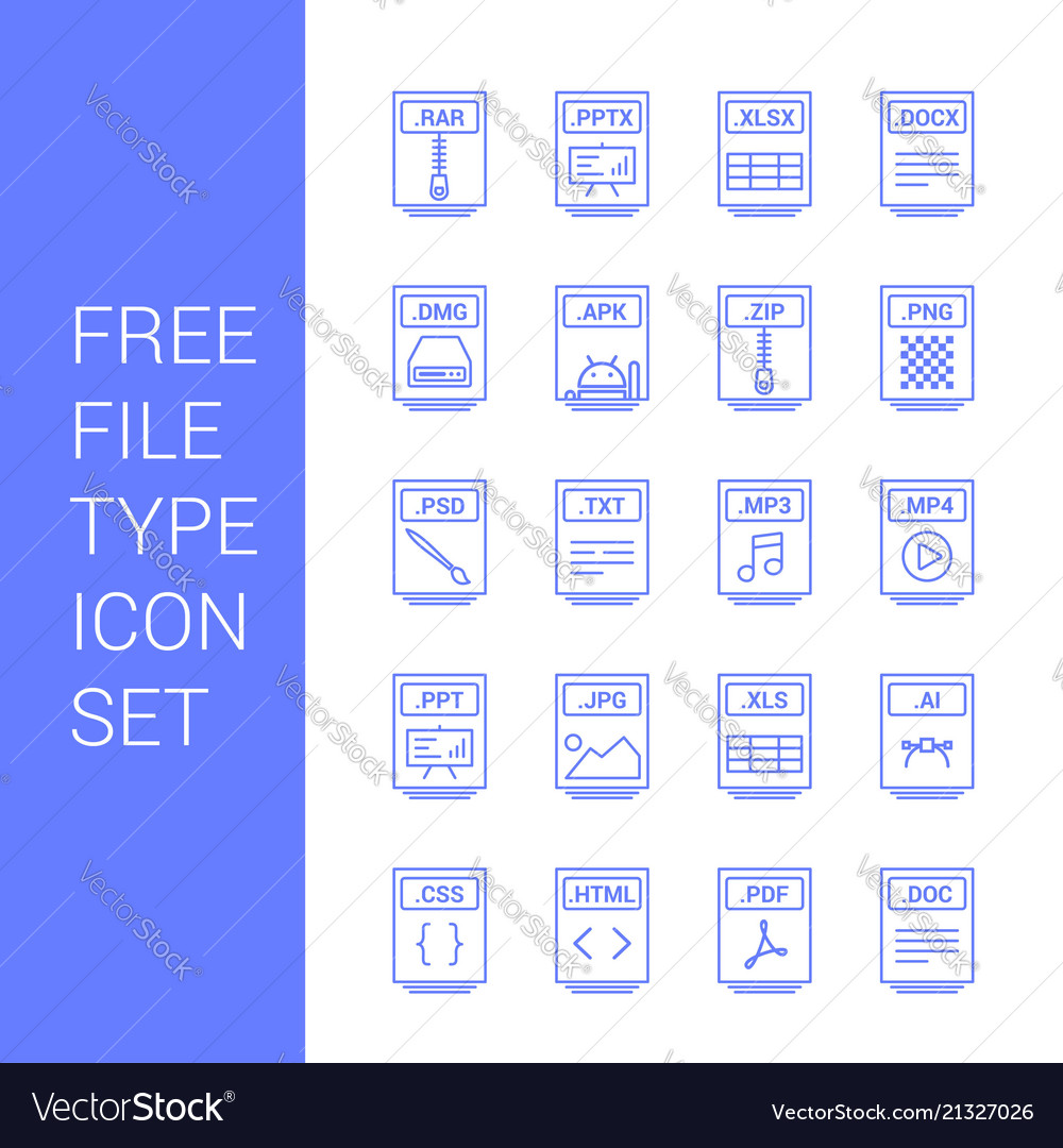 File type icons set