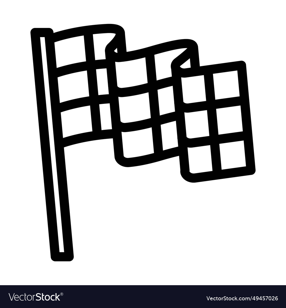 Finish flag check mark line icon