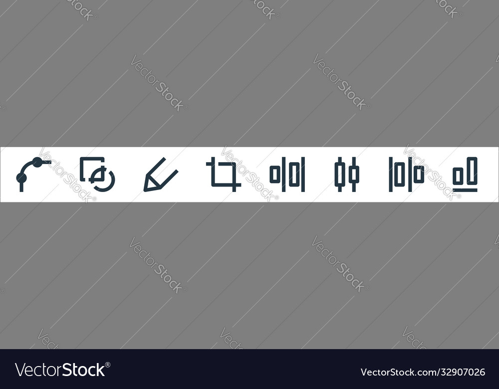 Graphic design line icons linear set quality vector image Graphic design line icons linear set quality