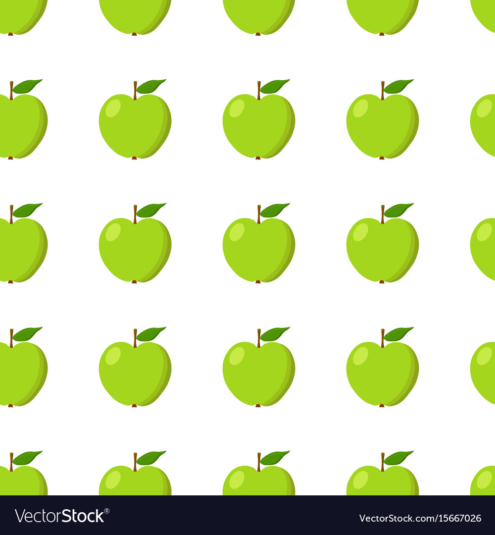 Green apples seamless background pattern