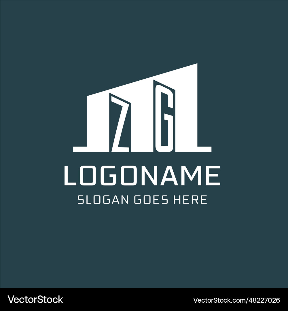 Initial zg logo for real estate with simple Vector Image