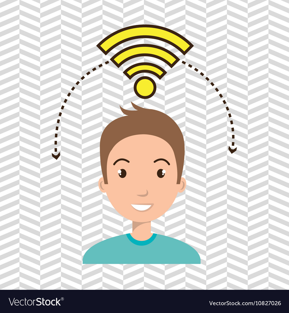 Man wifi web internet connected