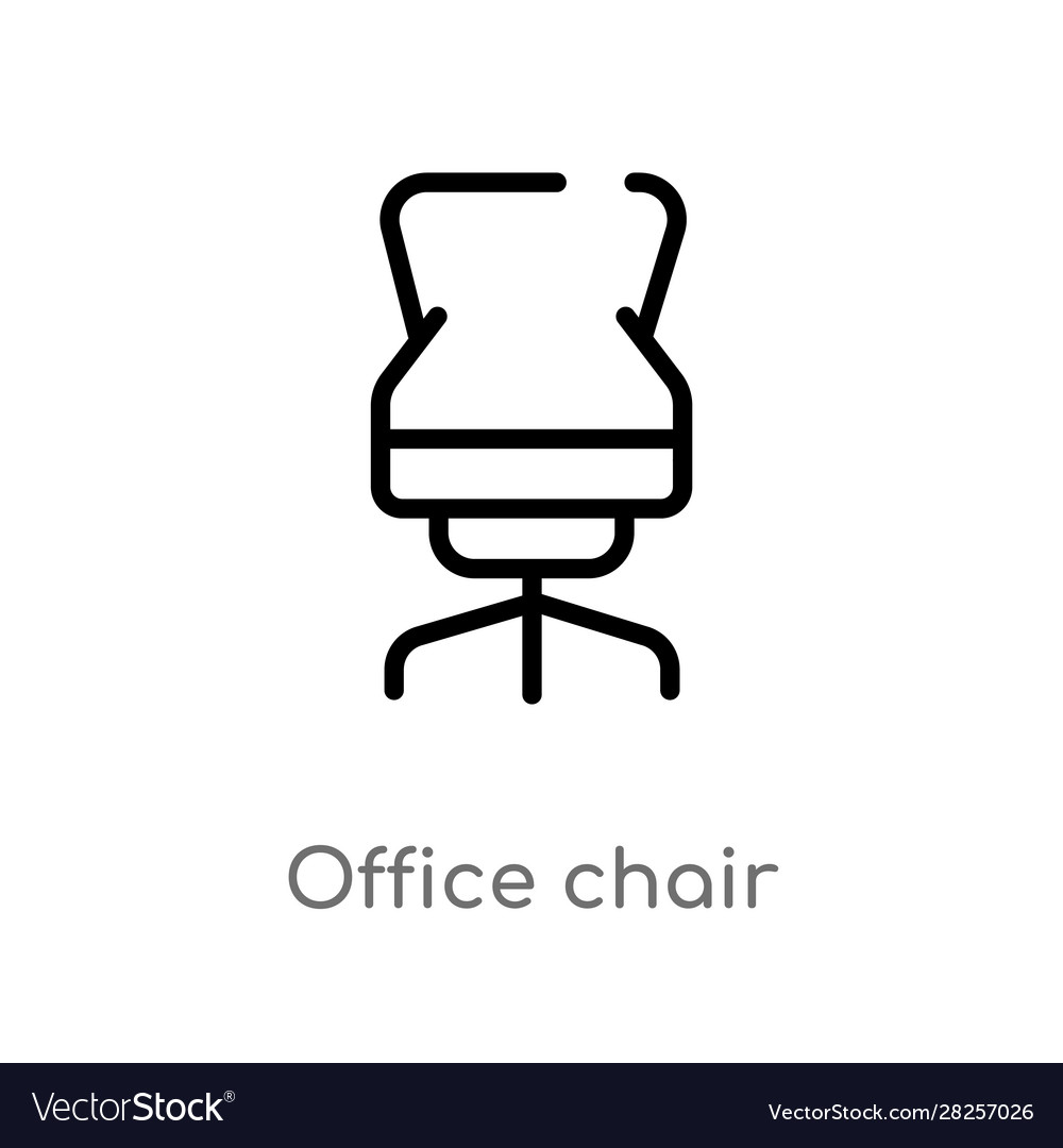 Outline office chair icon isolated black simple