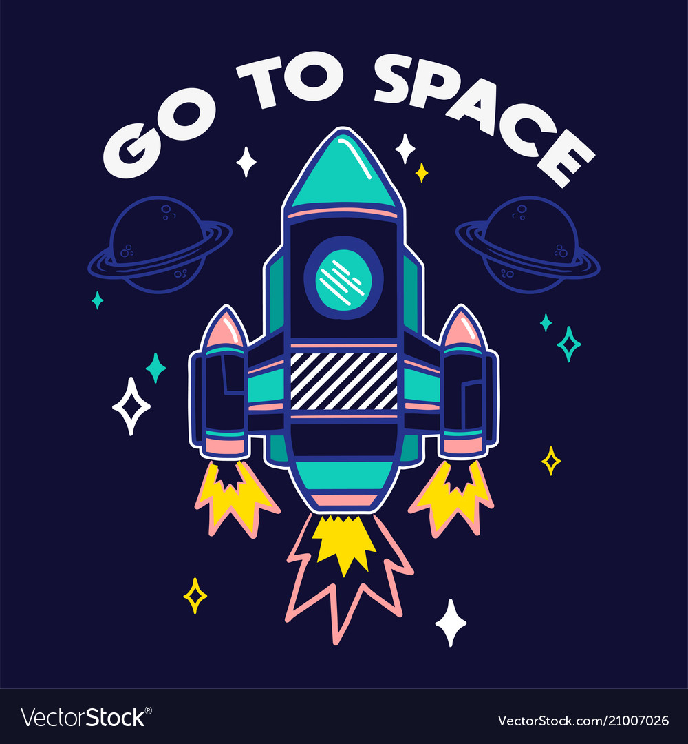 Retro Rocket Print