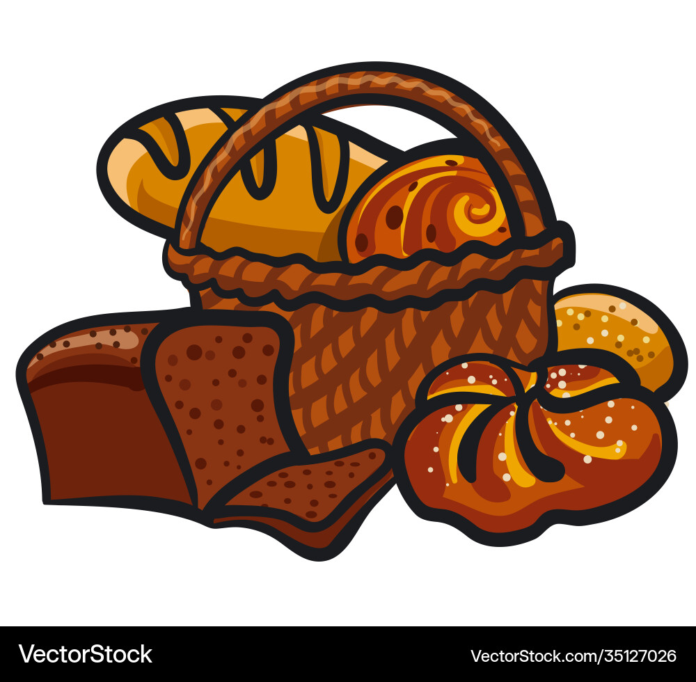 Rye and wheat bread Royalty Free Vector Image - VectorStock