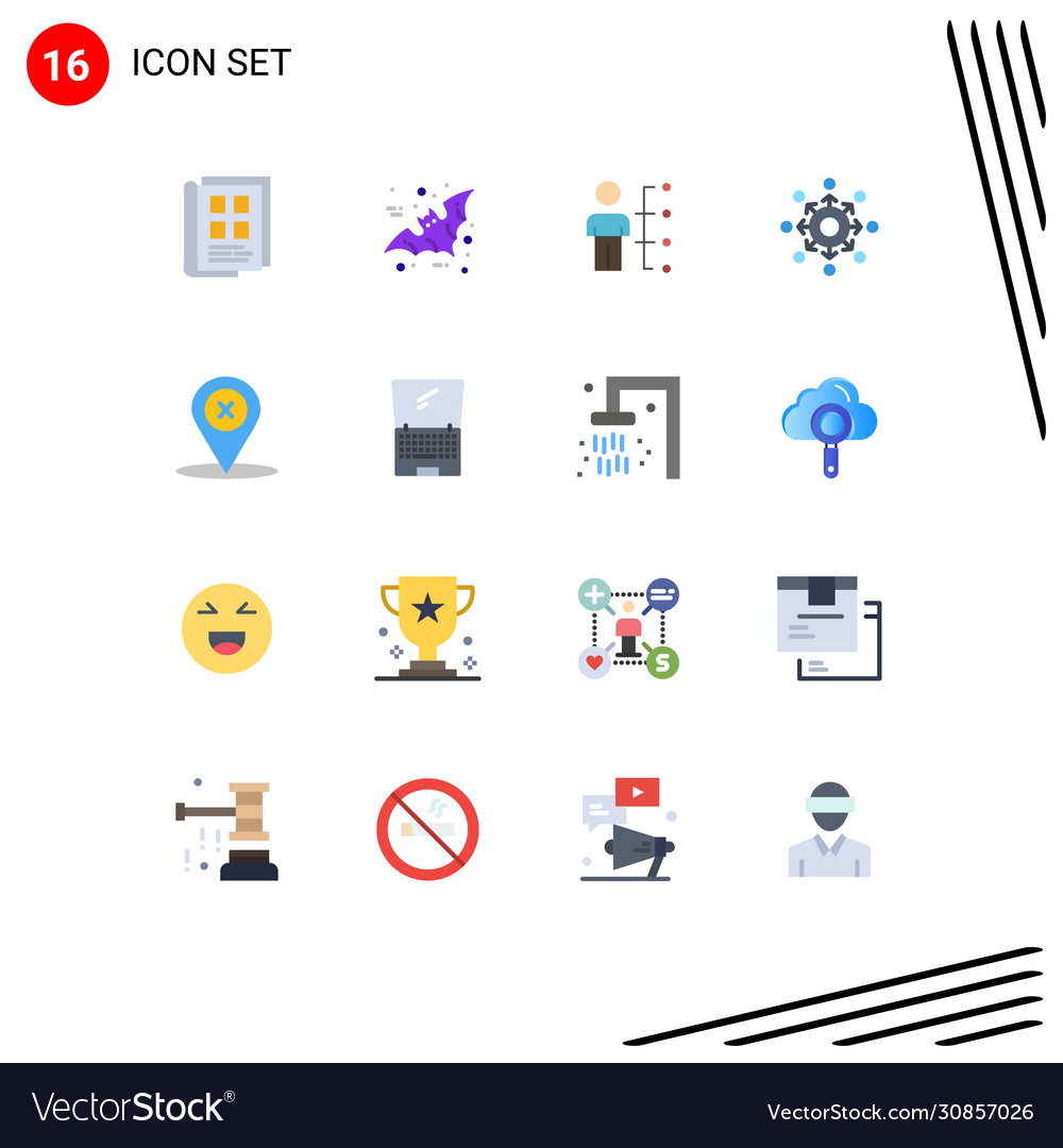 Set 16 flat colors on grid for connect network