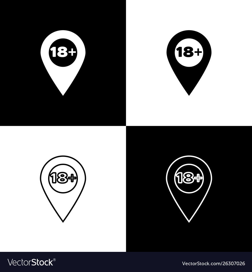 Kartenzeiger mit 18 plus Ikone isoliert vector image Kartenzeiger mit 18 plus Ikone isoliert