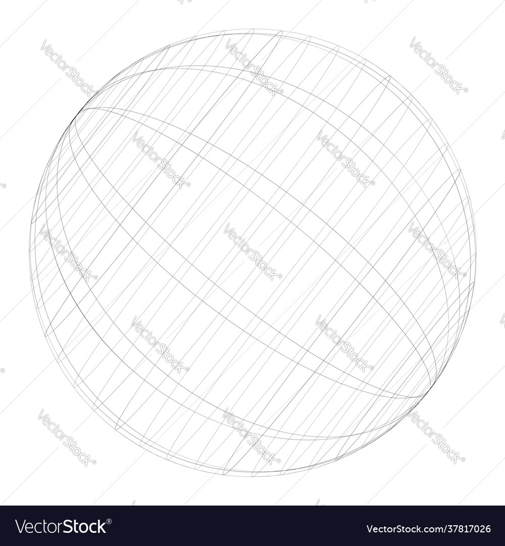 Sphere orb ball with wireframe grid mesh surface