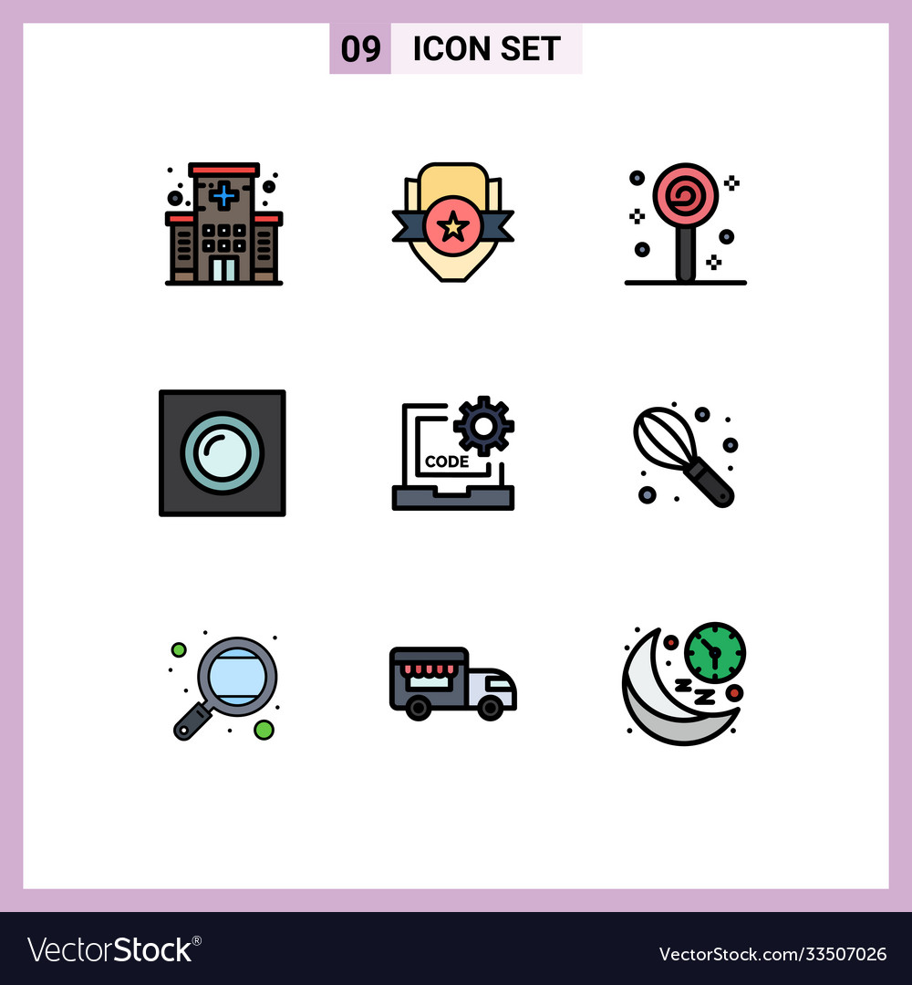 Stock icon pack 9 line signs and symbols