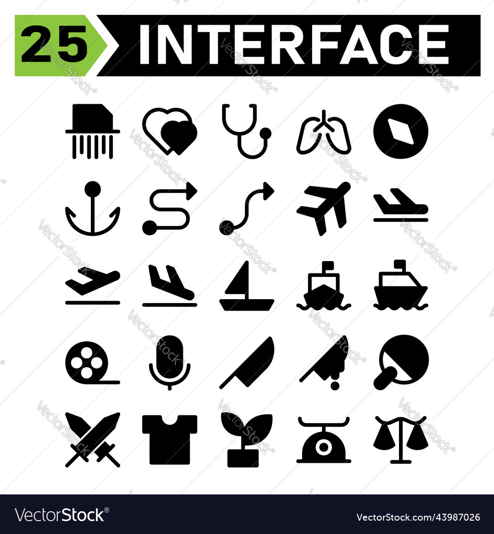 User interface icon set include file shred pepper vector image User interface icon set include file shred pepper