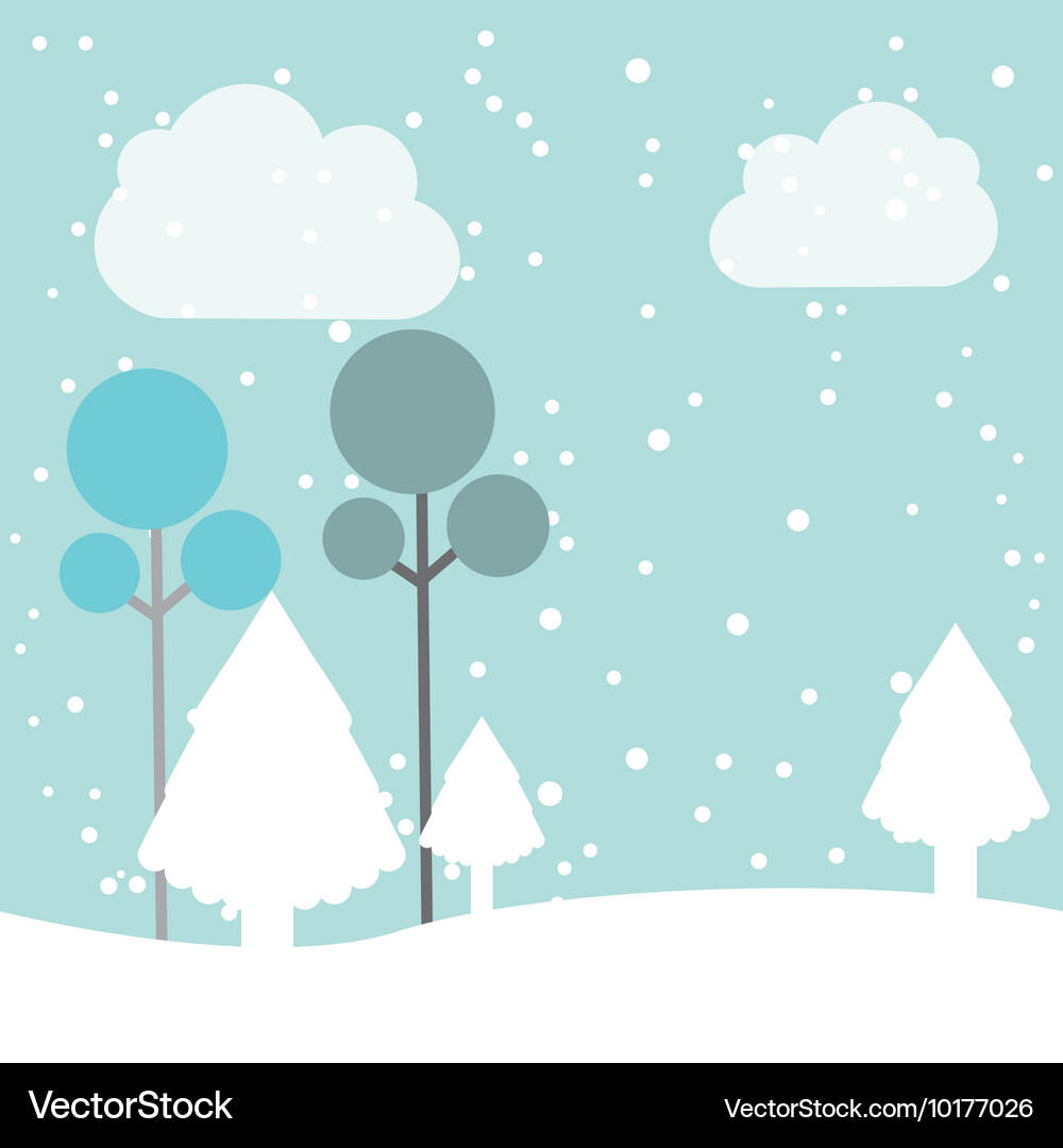 Winter pineforest landscape icon Royalty Free Vector Image