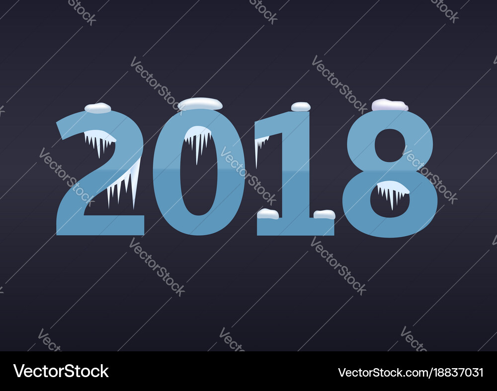 2018 winter numbers Royalty Free Vector Image - VectorStock