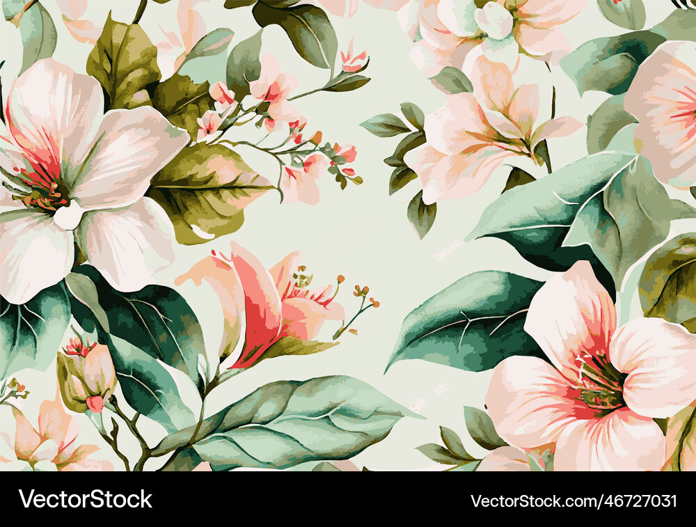 Abstract floral art background template botanical Vector Image