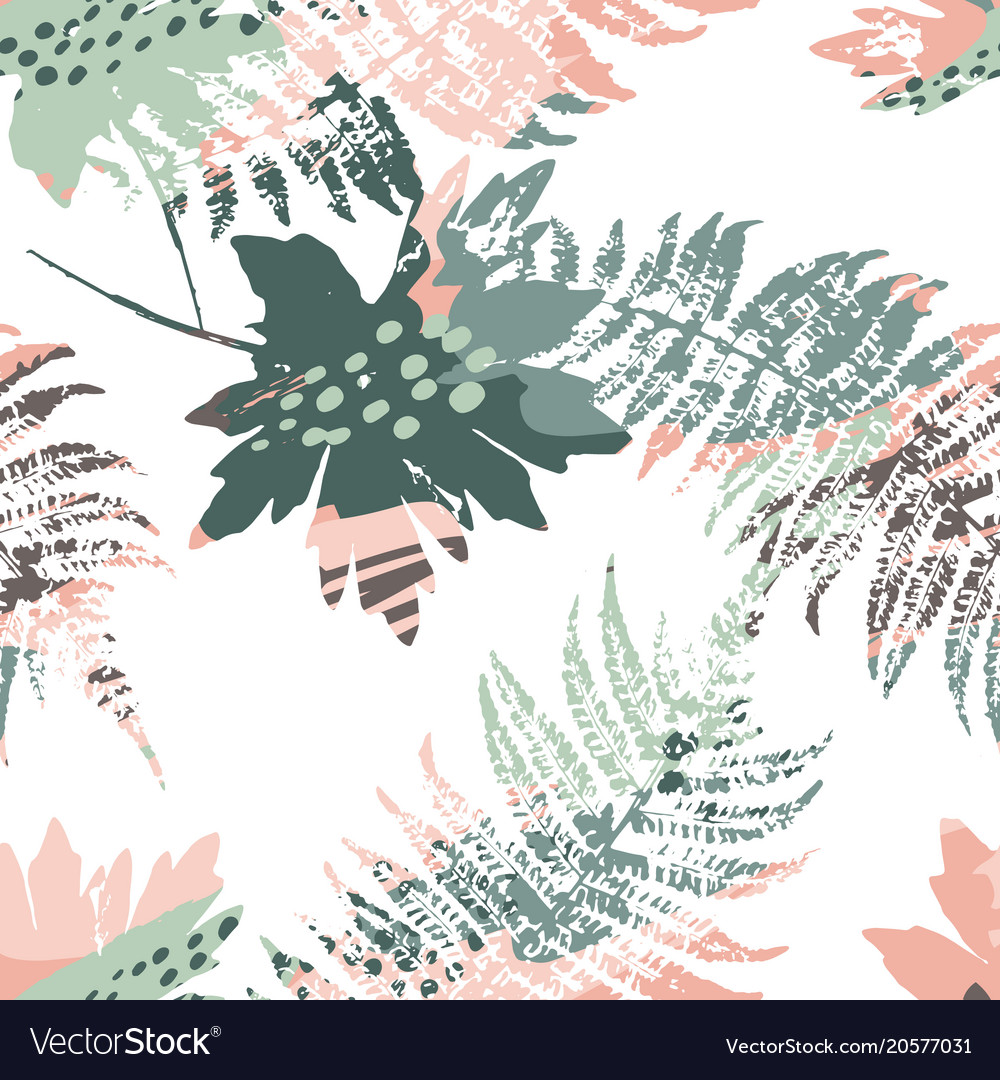 Abstract seamless pattern with leaves
