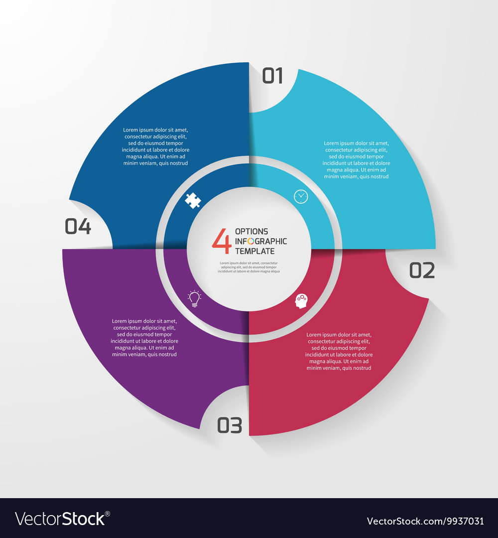 Circle infographic 4 options Royalty Free Vector Image