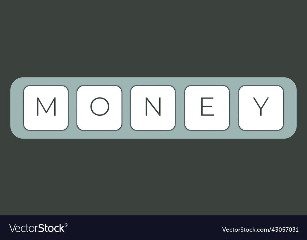 Computer keyboard key with money