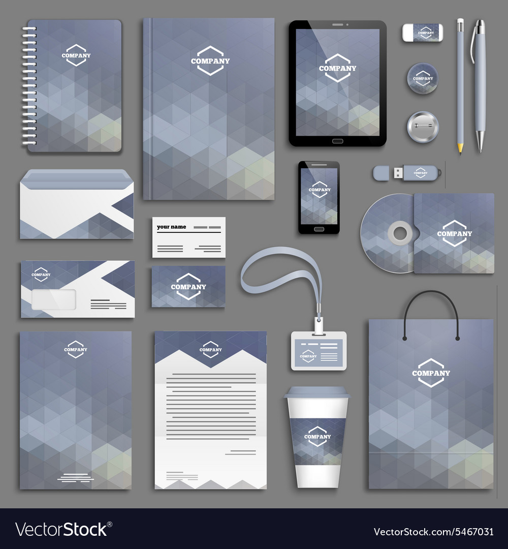 Corporate identity template set Royalty Free Vector Image