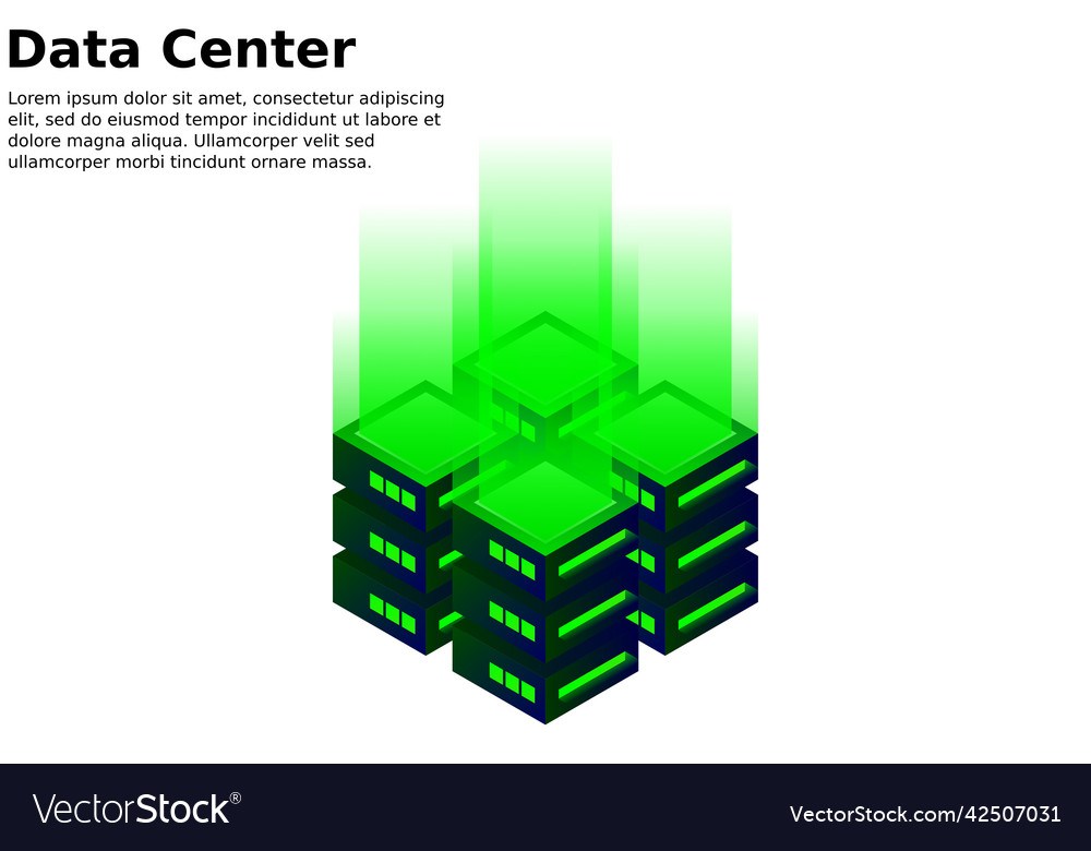 Datacenter isometric abstract 3d hosting server vector image Datacenter isometric abstract 3d hosting server