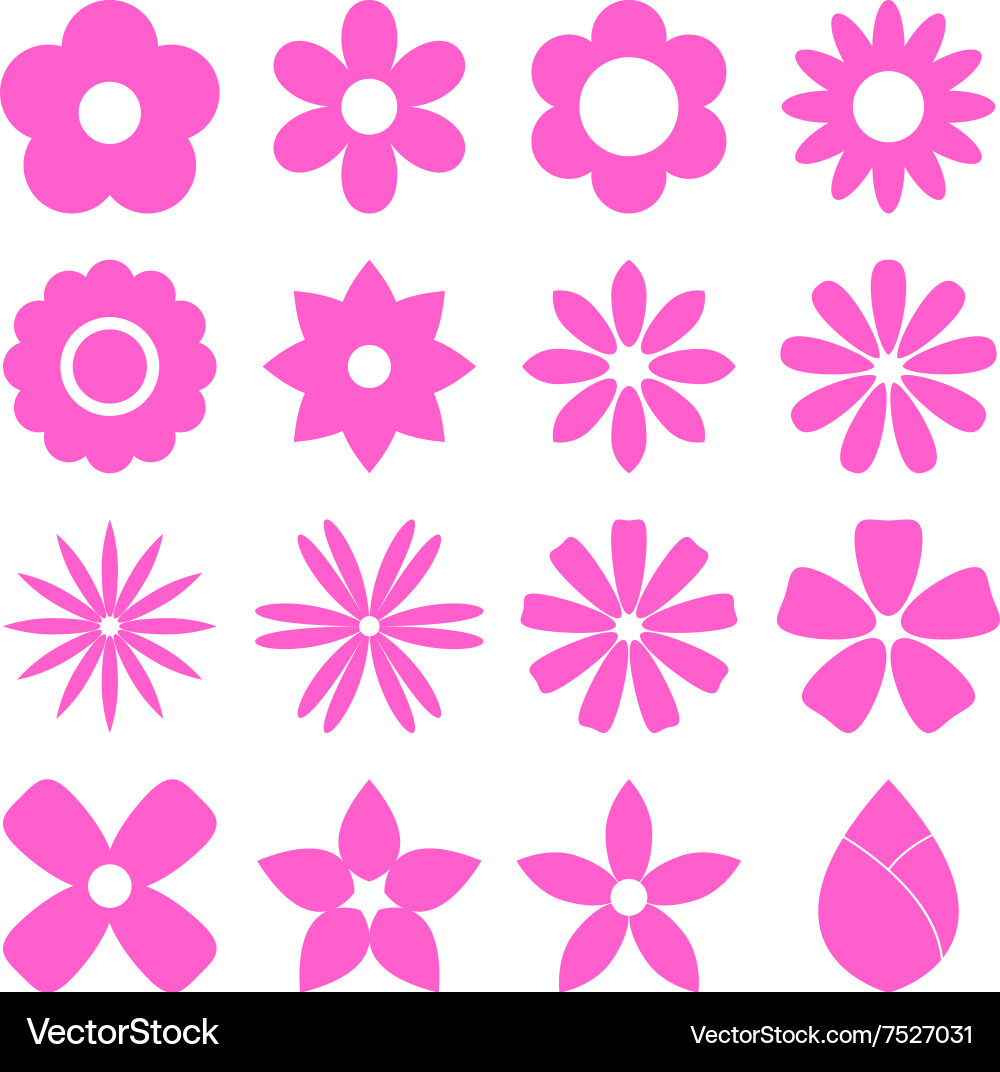 Flower icon set Royalty Free Vector Image - VectorStock