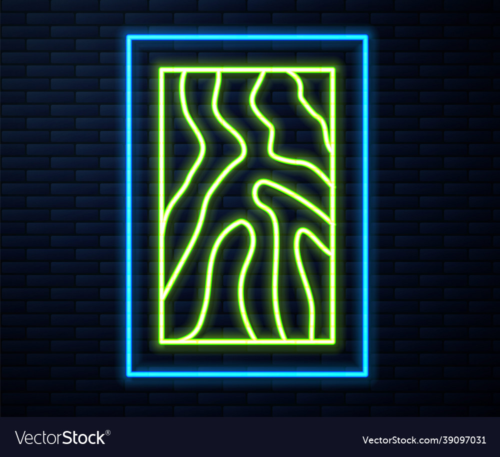 Glowing neon line wooden beam icon isolated