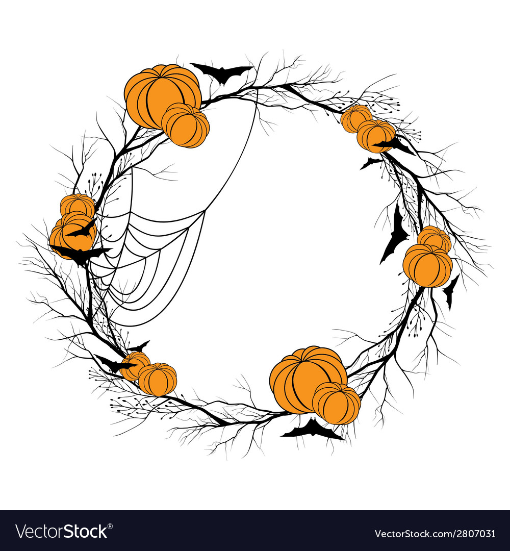 Halloween wreath Royalty Free Vector Image - VectorStock